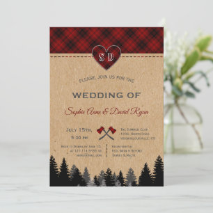 Invitación Romántico Lumberjack Jill Red Buffalo Barn Boda