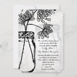 Invitación Romántico Mason Jar Shadows Damask Wedding