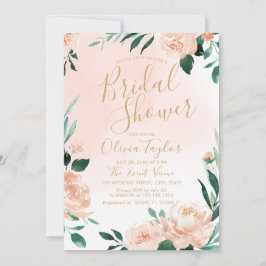 Invitación Romántico melocotón floral Bridal Ducha