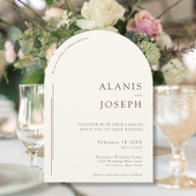 Romántico Minimalista Boda Cálida Blanca Borgoña
