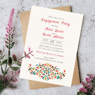Invitación Romántico Moderno Elegante Floral Fiesta de Compro
