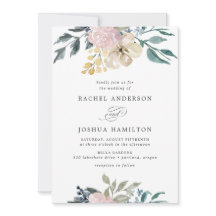 Romántico Neutral Tono Rosa Floral Acuarela | Boda