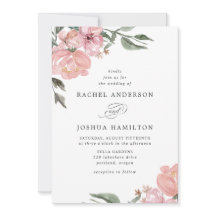 Romántico Neutro Rosado Floral Acuarela | Boda