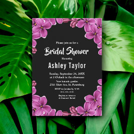 Invitación Romántico Orquídea Morada Negra Floral Ducha Britá