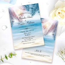 Romántico Palm Tree Tropical Island Beach Wedding