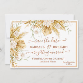Invitación Romántico Pampas Grass Boda Floral Save Date
