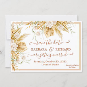 Invitación Romántico Pampas Grass Boda Floral Save Date