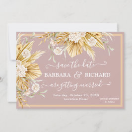 Invitación Romántico Pampas Grass Boda Floral Save Date