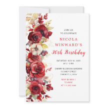 Romántico Partido de Cumpleaños Floral Roses Rojos