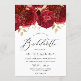 Invitación Romántico Partido de la Bachillerato de Rosas Roja