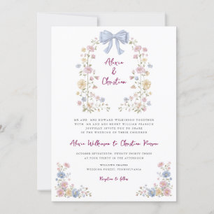 Invitación Romántico Pastel Flower Garden Wedding Invite