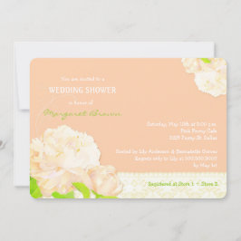 Invitación Romántico Peach Peony Wedding Shower