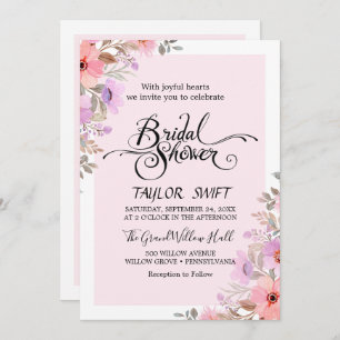 Invitación Romántico Peony Flowers Bridal Shower
