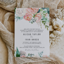 Invitación Romántico Peony Flowers Formal Boda