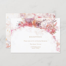 Invitación Romántico Primavera Flores Rosadas Acogida Inserta