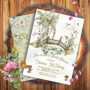 Invitación Romántico puente Woodland Wildflower Bridal Shower