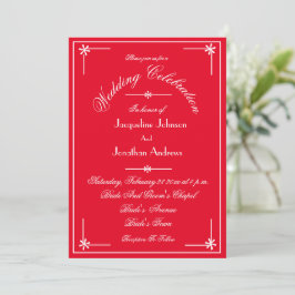 Invitación Romántico rojo en un solo Boda de sitio web RSVP d