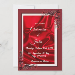 Invitación Romántico rojo y blanco salva la fecha - San Valen
