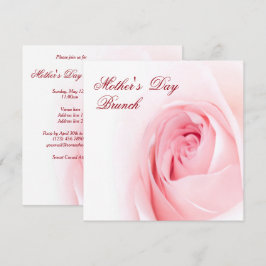 Invitación Romántico Rosa Suave Día de la Madre