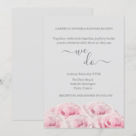 Invitación Romántico Roses Rosa Elegante Floral Lo Hacemos Bo