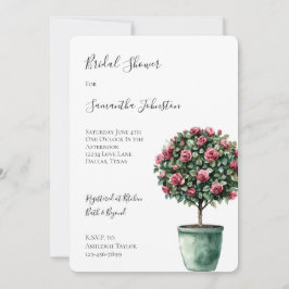Invitación Romántico Roses Rosa Floral Árbol Ducha de novias
