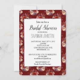 Invitación Romántico Roses Roses Floral Bridal Shower