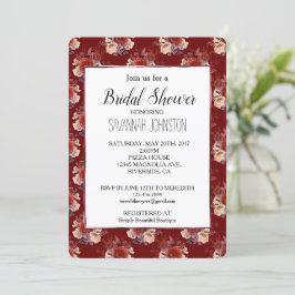 Invitación Romántico Roses Roses Floral Bridal Shower