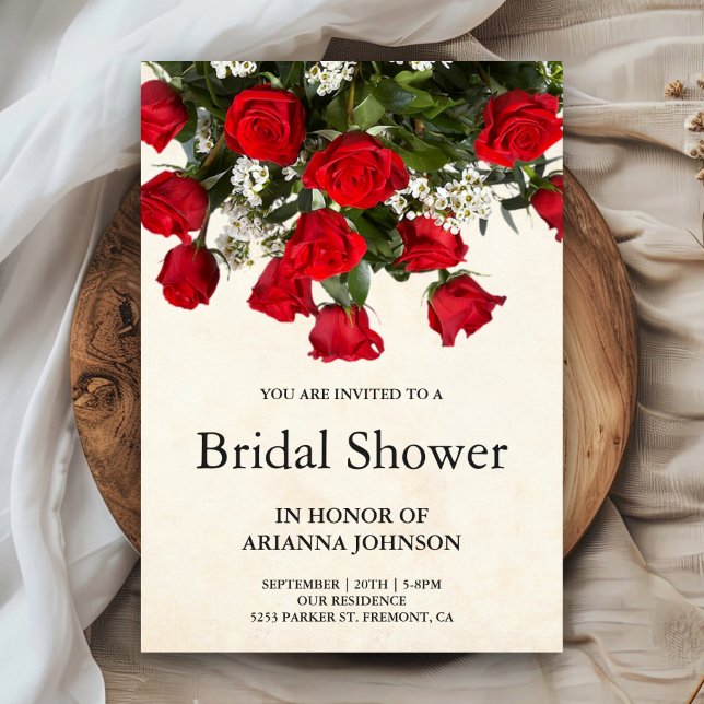 Invitación Romántico Roses Roses Roses Bouquet Bridal Shower (Subido por el creador)