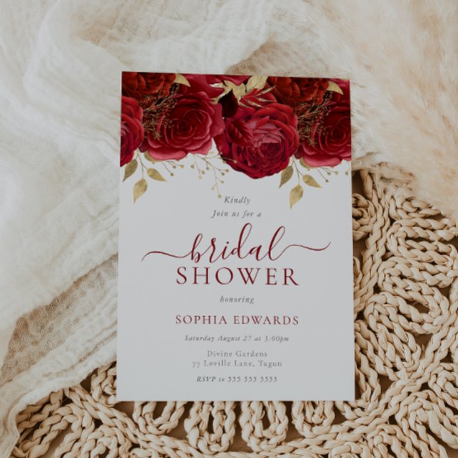 Invitación Romántico Roses Roses Roses Elegante Ducha Bridal (Subido por el creador)