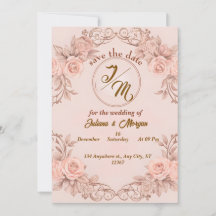 Romántico Rubor Floral Save the Date Card