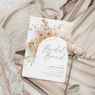 Invitación Romántico Rubor Peach Floral Arch Bridal Brunch