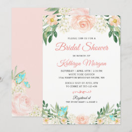 Invitación Romántico Rubor Peach Floral Blossom Bridal Shower