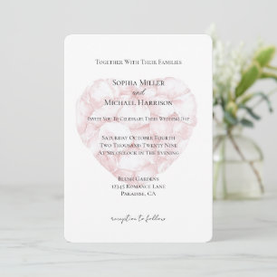 Invitación Romántico Rubor Rosa Pétalos rosados Boda del cora