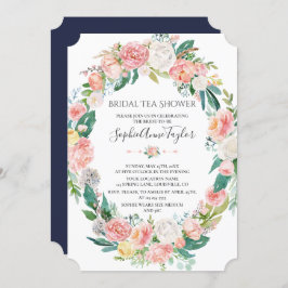 Invitación Romántico Rubor White Floral Bridal Tea Shower