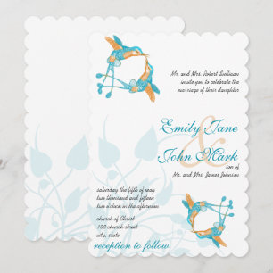 Invitación Romántico Rústico Colibrí Beso Amor BirdWedding