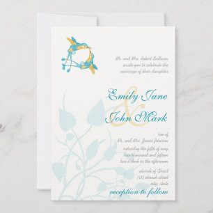 Invitación Romántico Rústico Colibrí Beso Amor BirdWedding