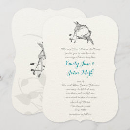 Invitación Romántico Rústico Colibrí Beso Amor Boda de Aves