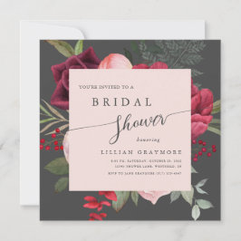 Invitación Romántico Script Bridal Bouquet Bridal Shower