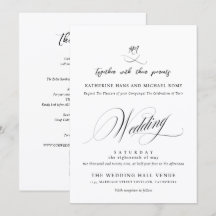 Romántico Script Caligrafía Elegante Boda