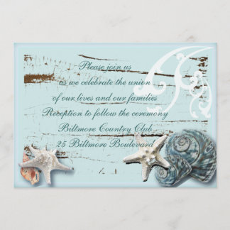 Invitación Romántico Seashells Beach Wedding