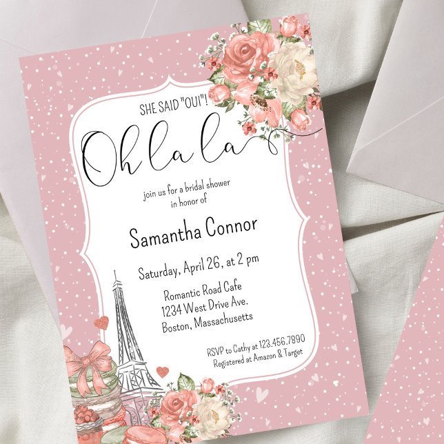 Invitación Romántico tema de París Romántico Ducha de novias (Subido por el creador)