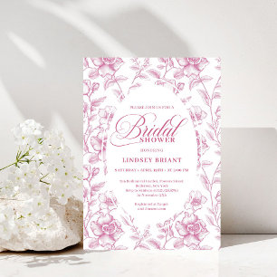 Invitación Romántico tono rosa floral rosas despedida de solt