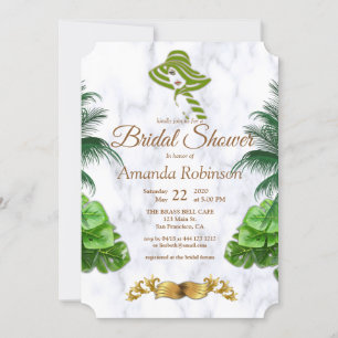 Invitación Romántico Tropical Bridal Shower