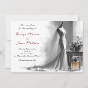 Invitación Romántico Vintage Bridal Ahorra la fecha de la bod