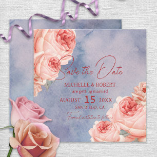 Invitación Romántico Watercolor Floral Wedding Save The Date