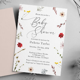 Invitación Romántico Wildflower Baby Shower