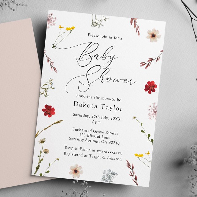 Invitación Romántico Wildflower Baby Shower (Subido por el creador)
