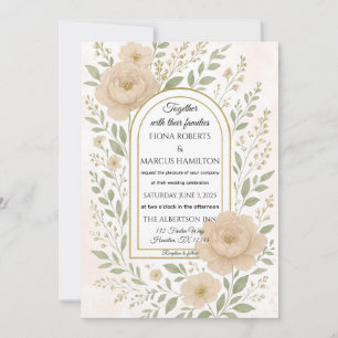 Invitación Románticos Boho Peonies & Greenery Elegante Boda