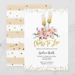 Invitación Románticos saludos de oro para amar a la ducha de 