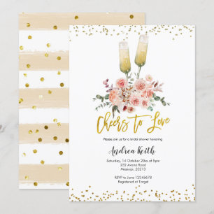 Invitación Románticos saludos de oro para amar a la ducha de 